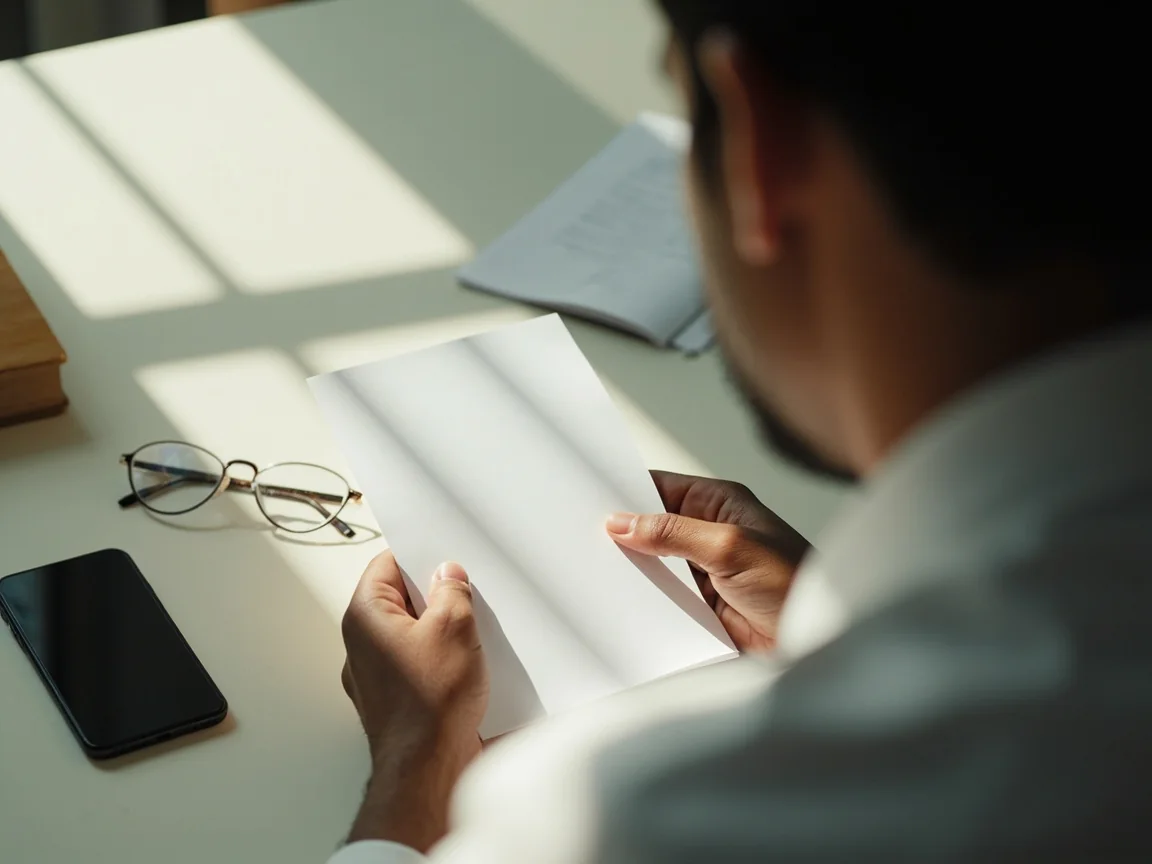 Adult reviewing referral terms before sharing.