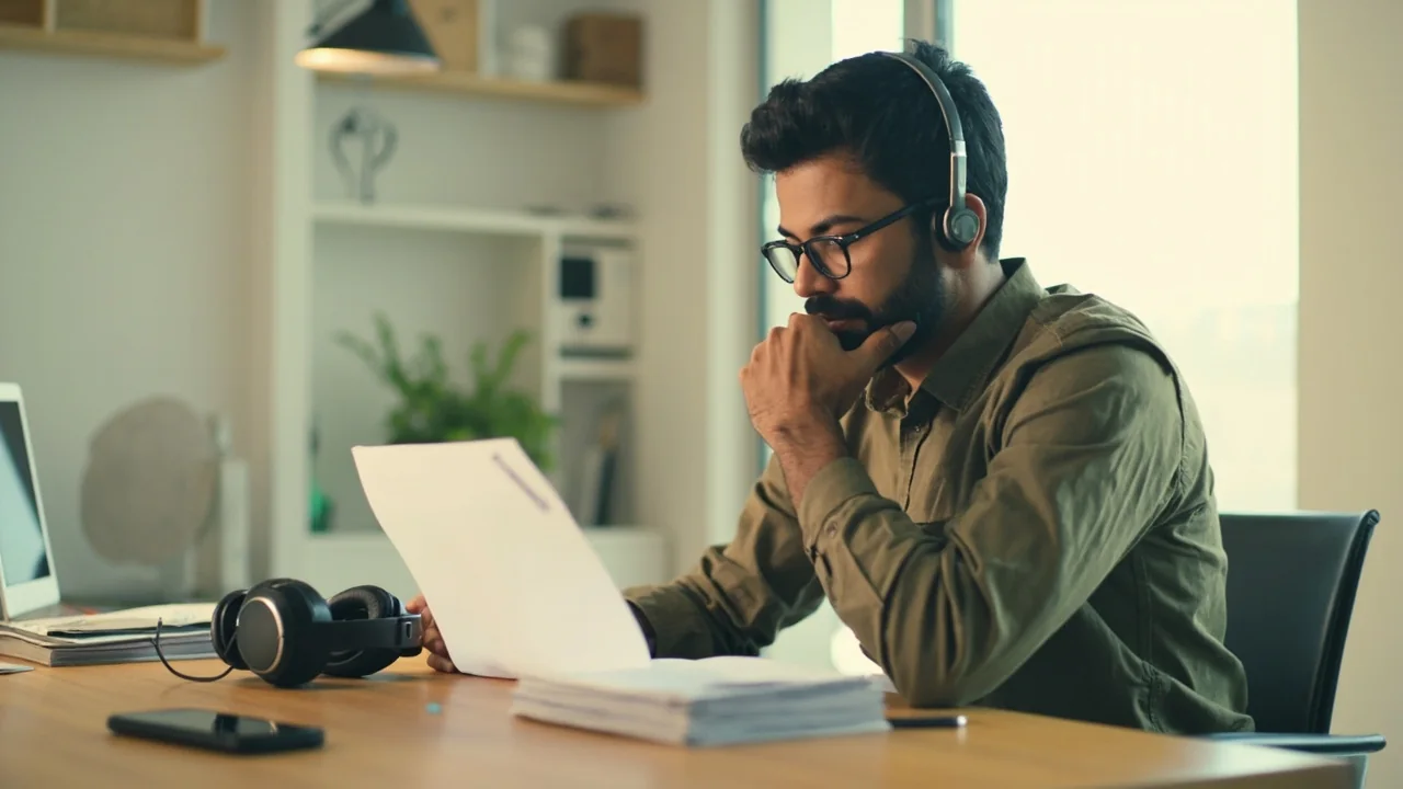 Adult preparing a clear written support request.